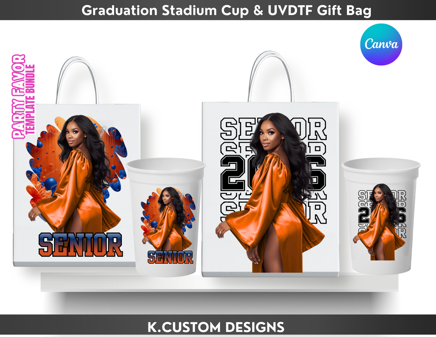 Graduation Stadium Cup & UVDTF Gift Bag Bundle