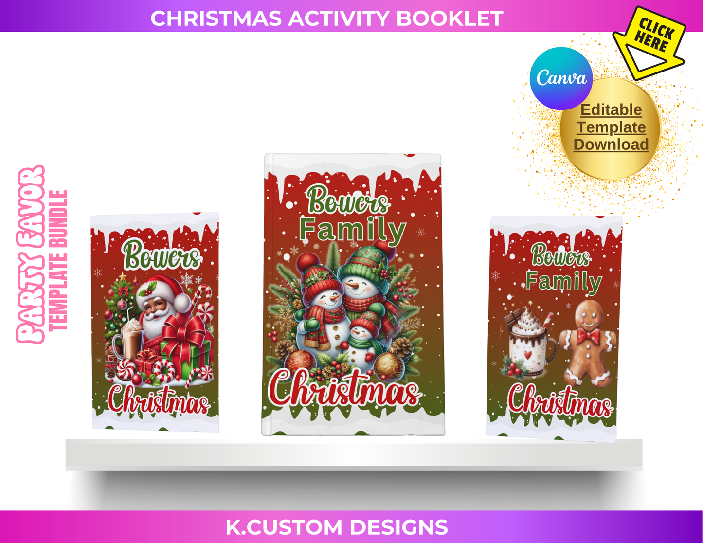 Personalized Christmas Coloring Book (Canva Template)