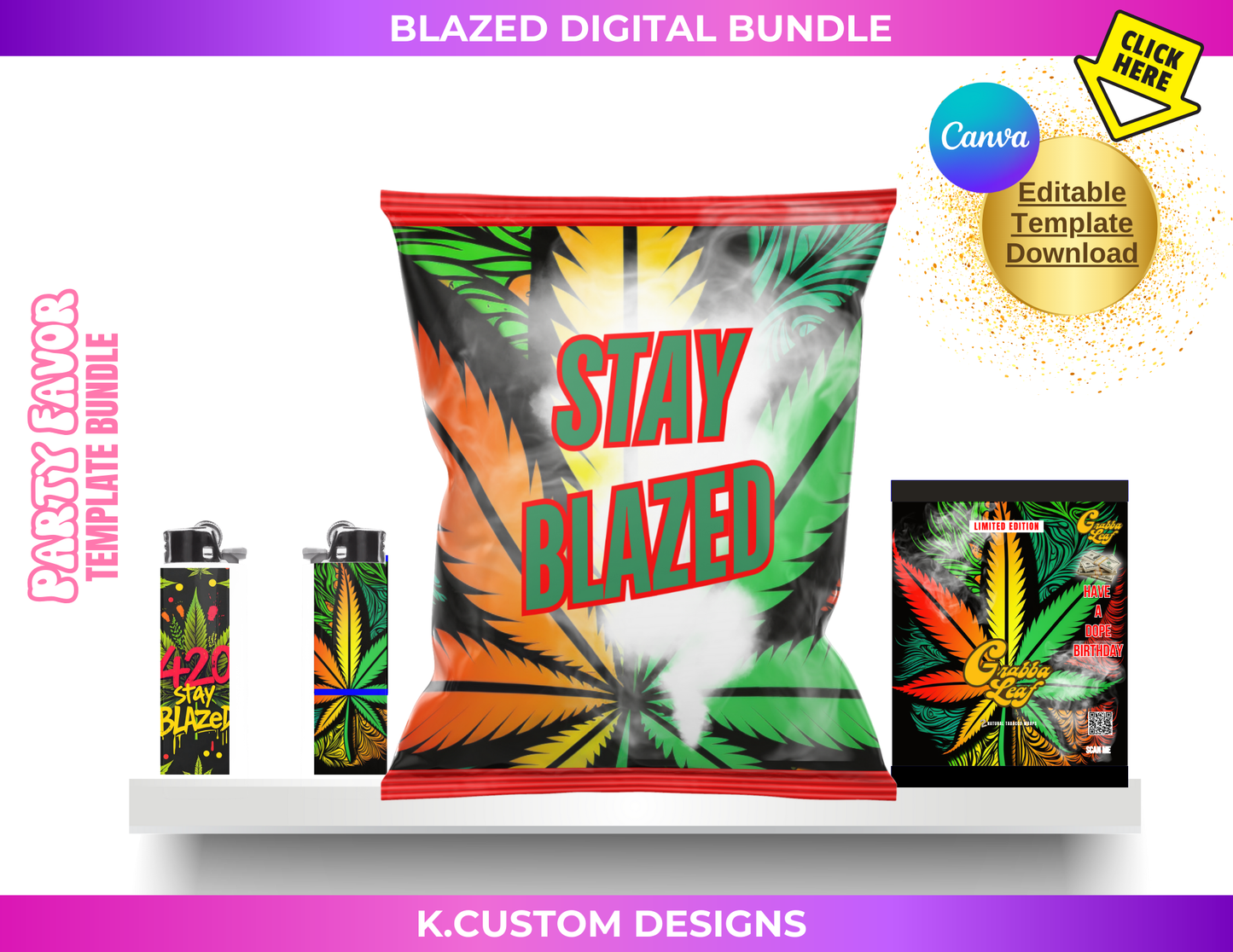 Blazing Digital Bundle (editable CANVA)