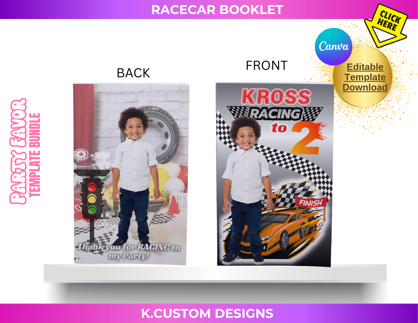 Digital RACECAR Booklet Template (Canva) editable