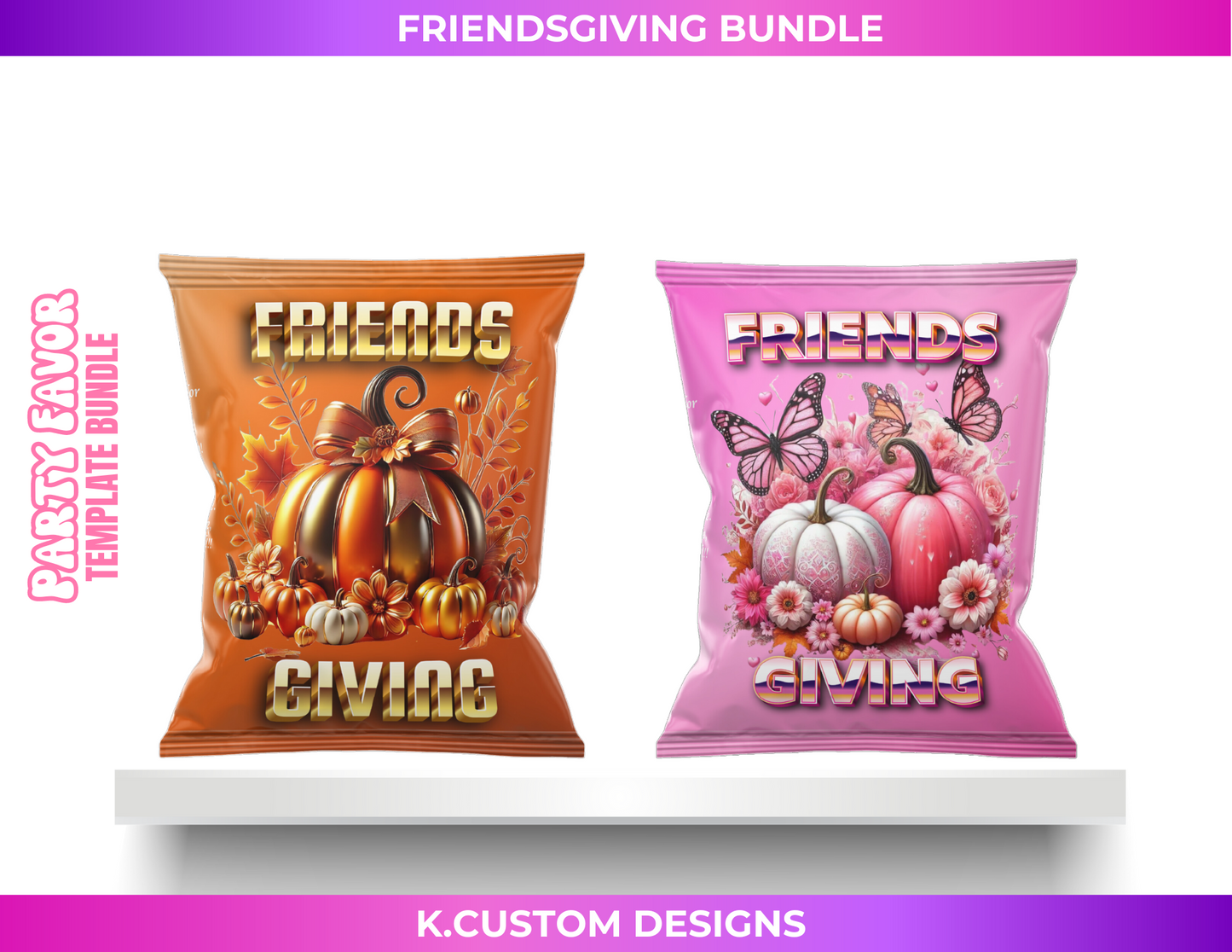 Personalized Friendsgiving Bundle (Canva Template)