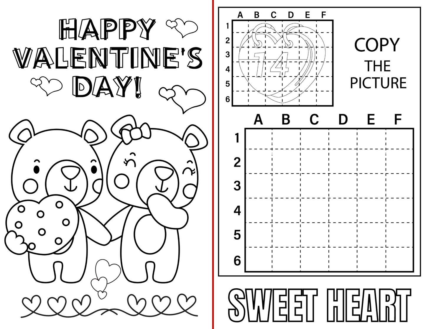 Personalized Valentine's Day Coloring/Activity Booklet (Canva Template)