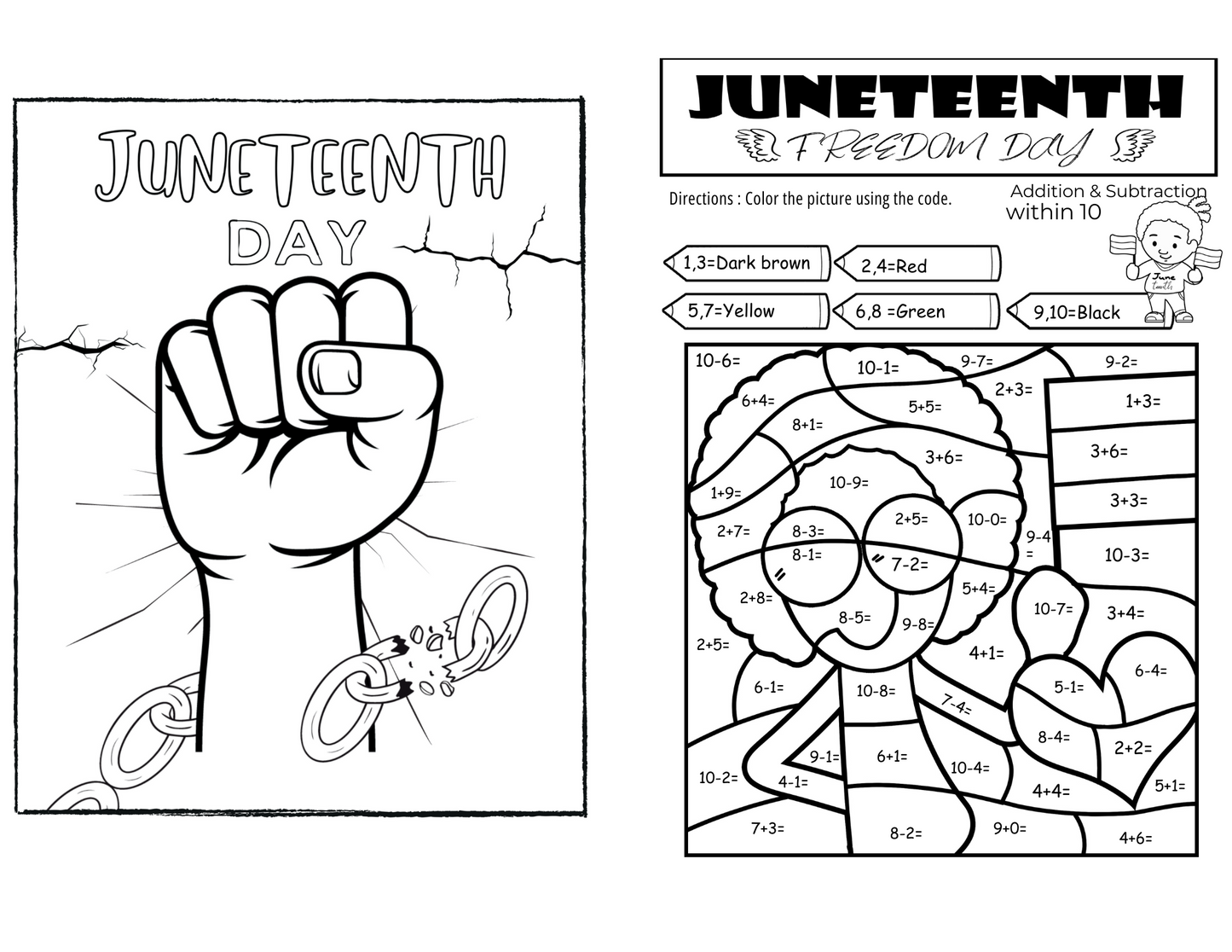 Personalized Digital Black History/Juneteenth/Coloring Booklet (Canva Template)