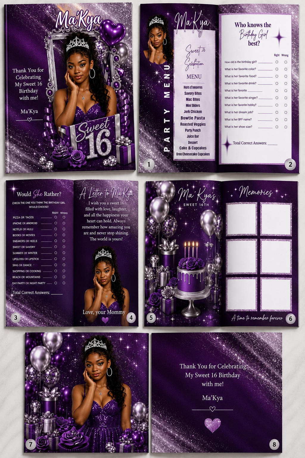Sweet 16 Party Favor Bundle Template Pack