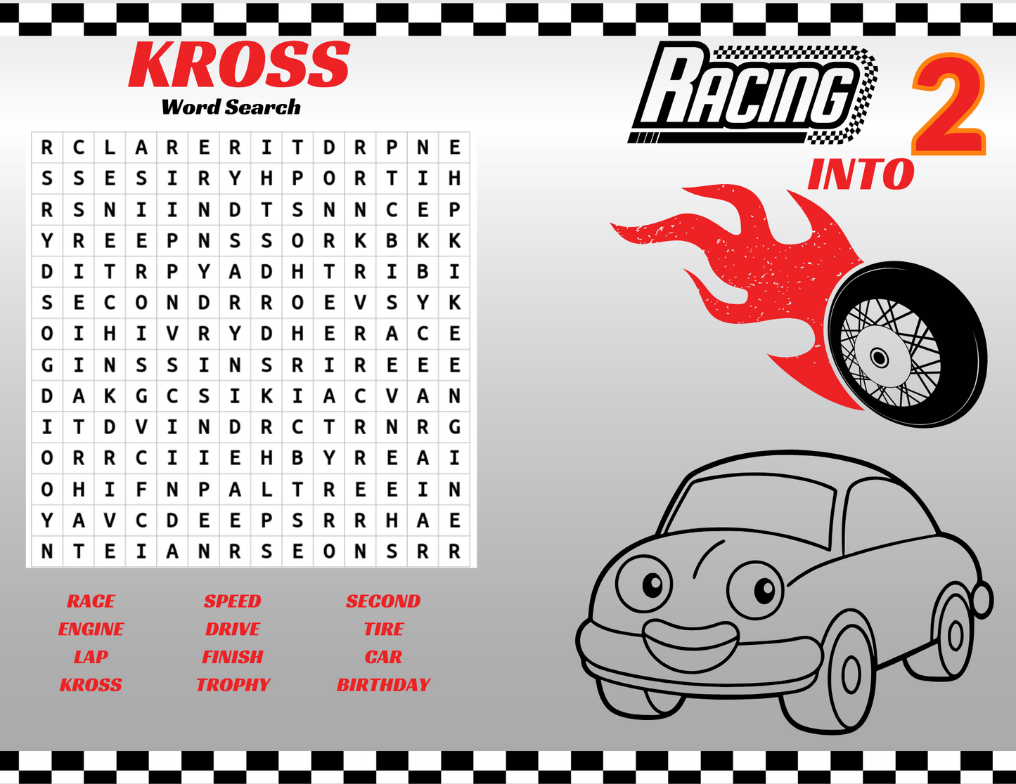 Digital RACECAR Booklet Template (Canva) editable