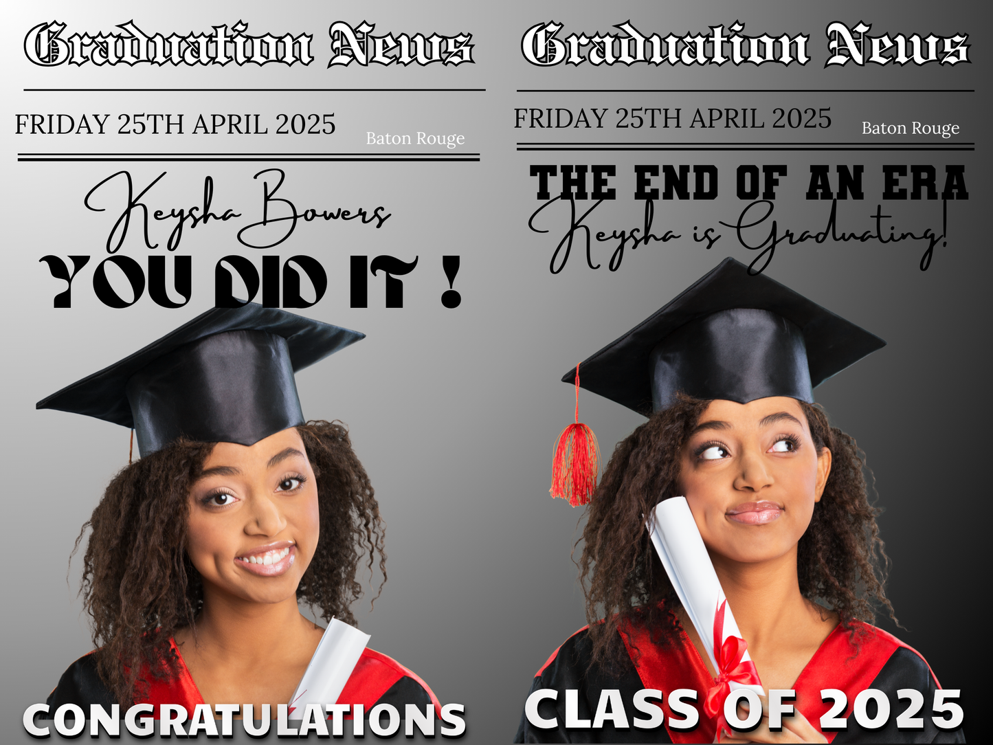 Digital Graduation Newspaper Templates (Canva)
