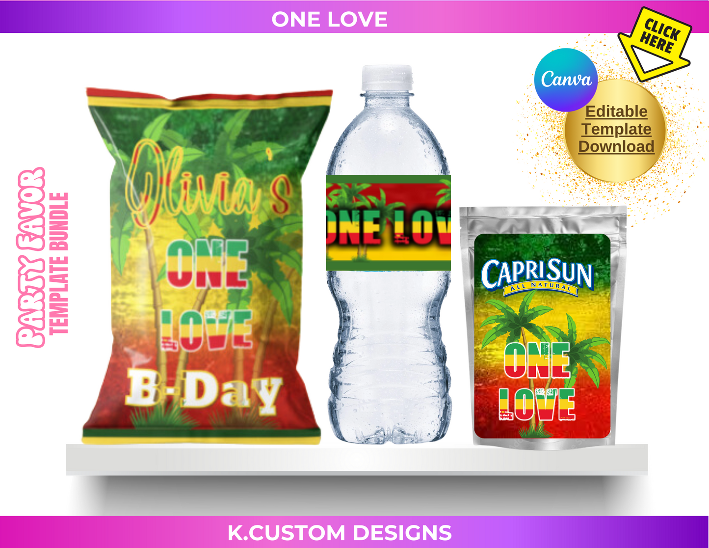 Personalized One Love Template Bundle (Canva Template)