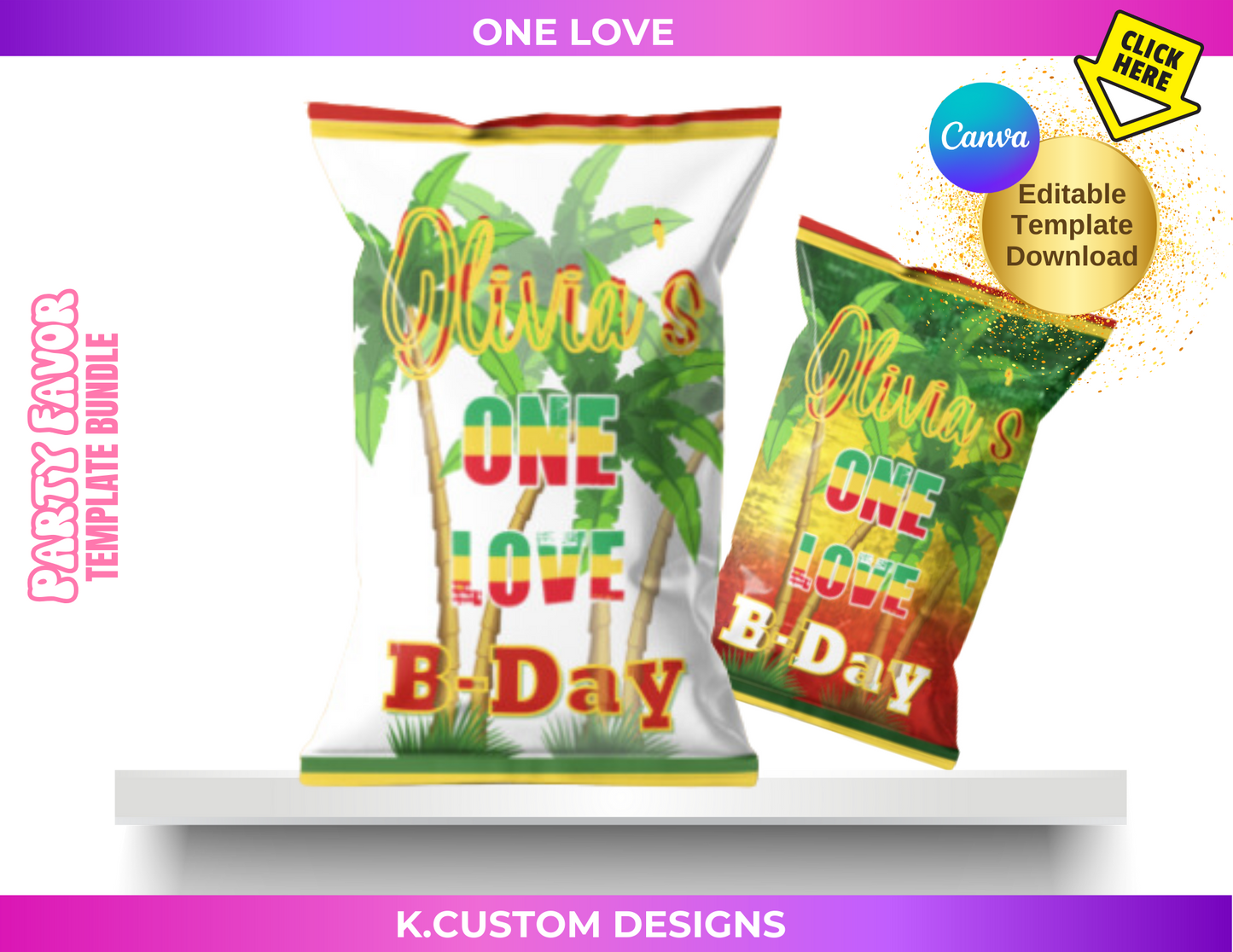 Personalized One Love Template Bundle (Canva Template)