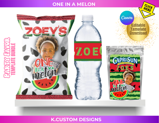 Personalized One In A Melon Template Bundle (Canva Template)