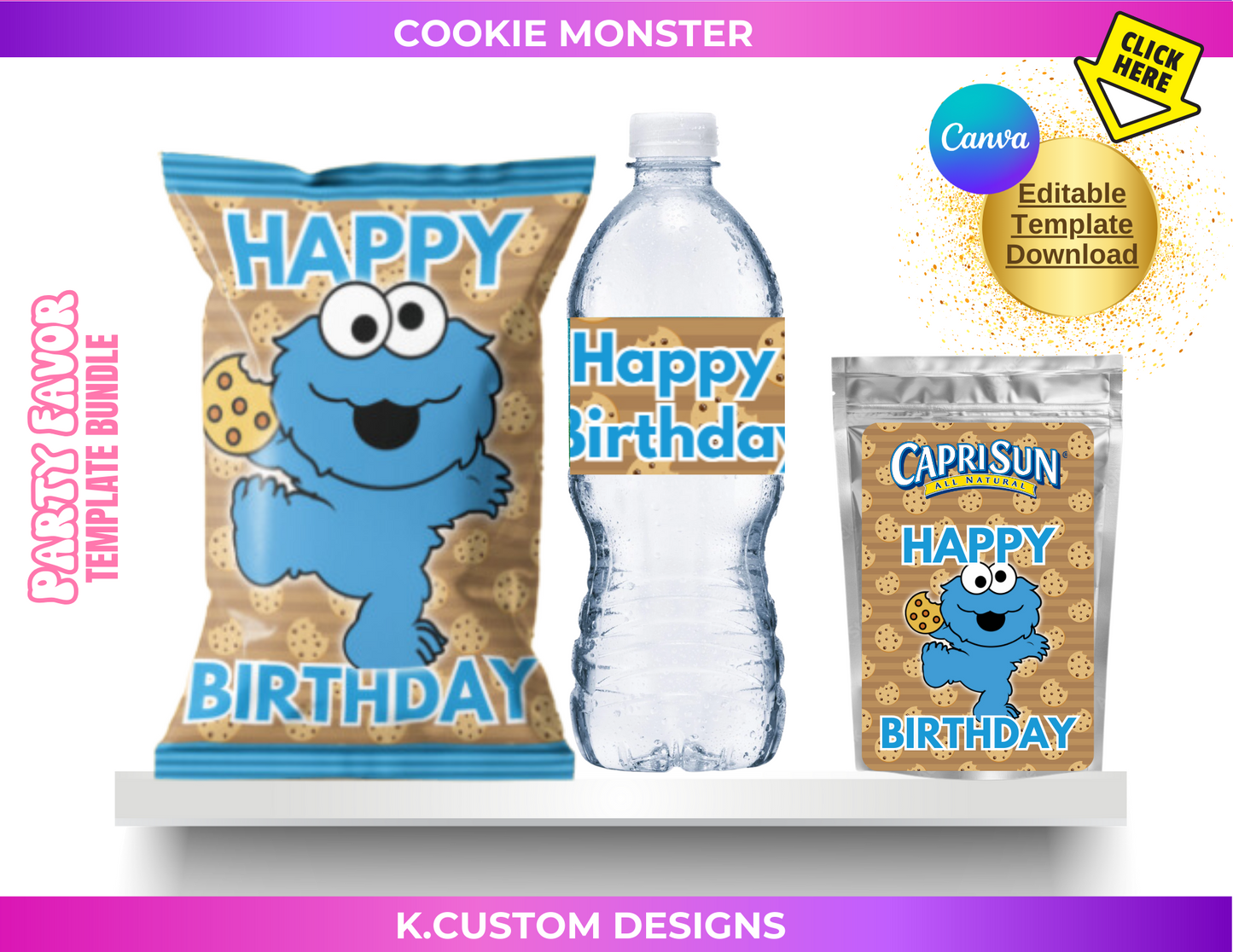 Personalized Cookie Template Bundle (Canva Template)