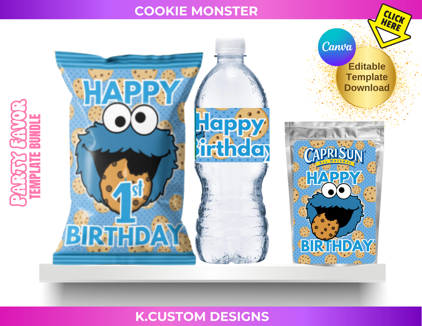 Personalized Cookie Template Bundle (Canva Template)