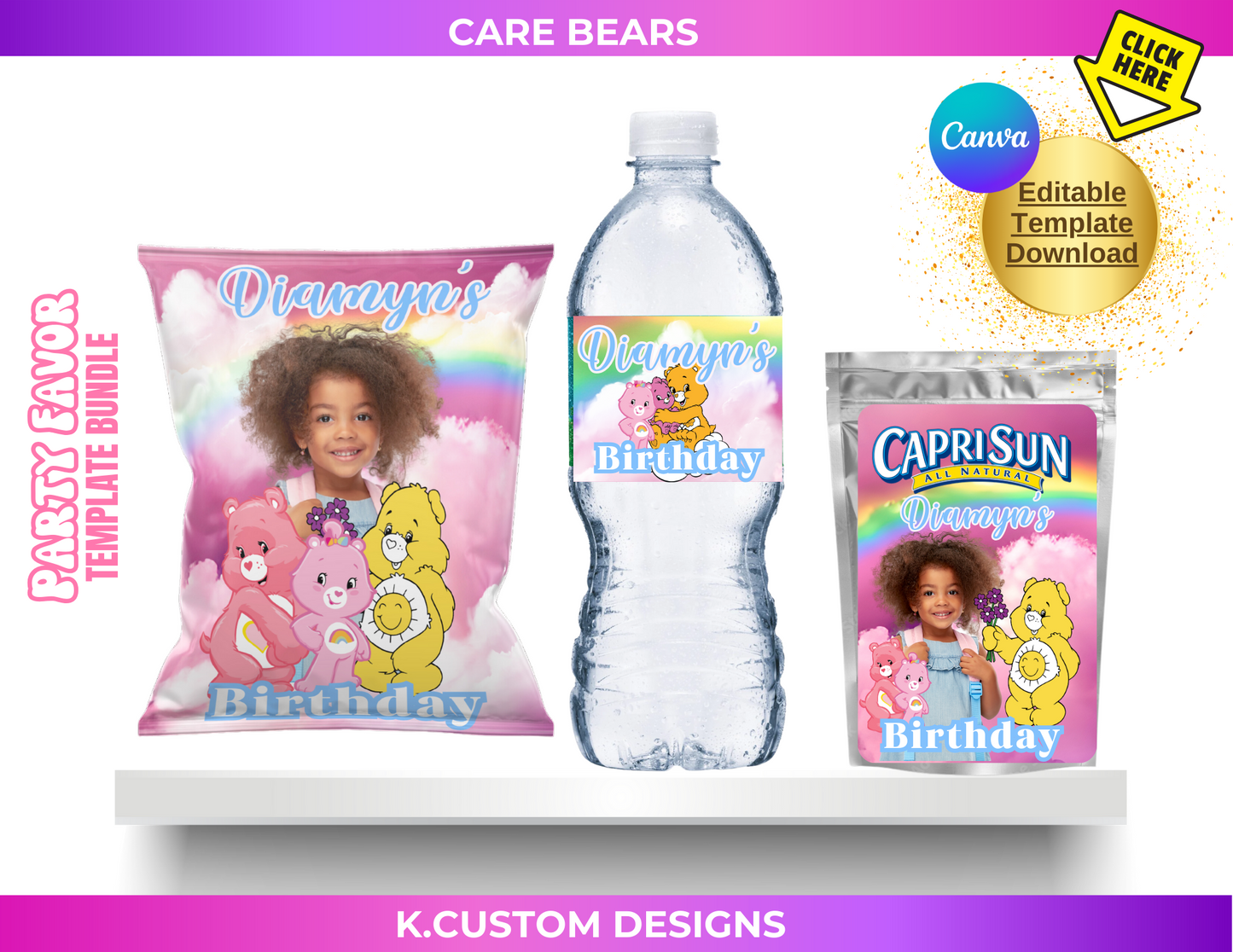 Personalized Bear Template Bundle (Canva Template)