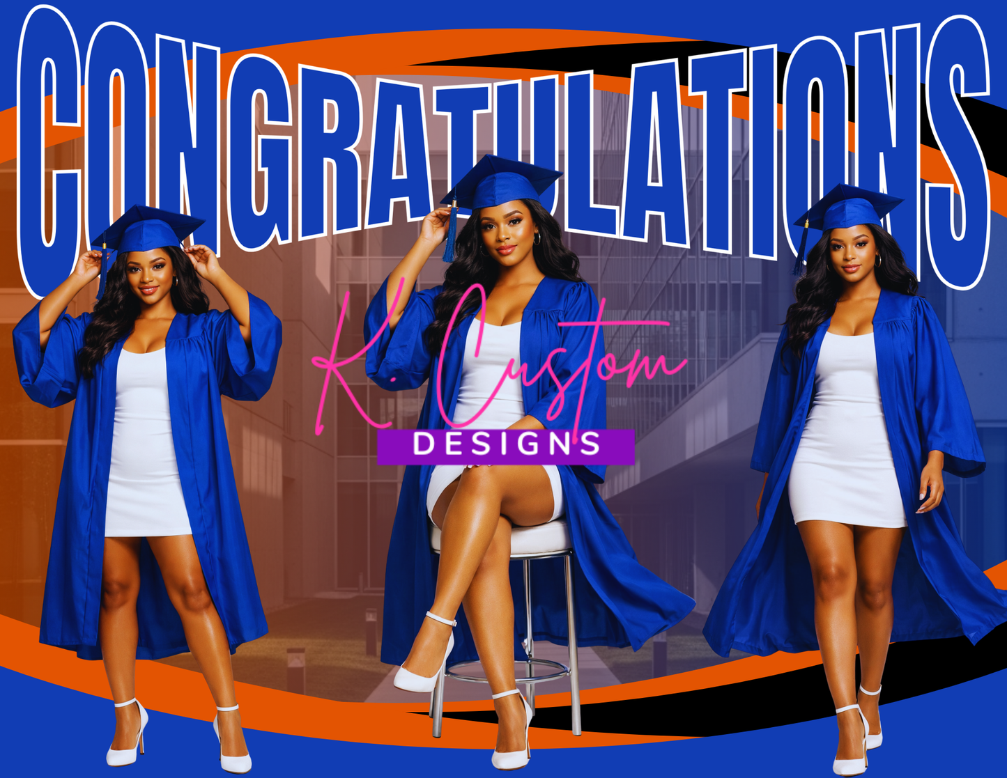 All-in-One Graduation Favor Bundle – Royal Blue & Burnt Orange Theme