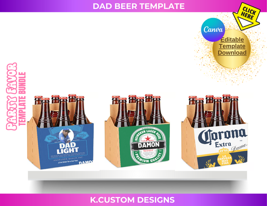 Brewed Just for Dad Beer Template (editable in Canva)