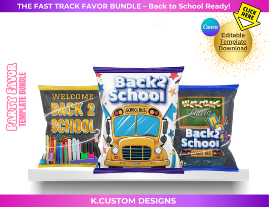 THE FAST TRACK FAVOR BUNDLE – Back to School Ready! (Please read not 100% editable)