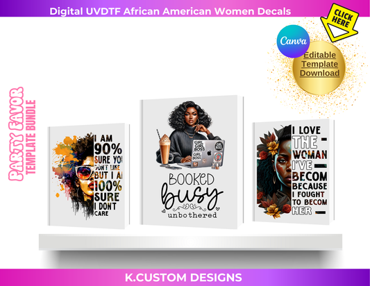 Digital UVDTF African American Women Decals + Bonus Decals