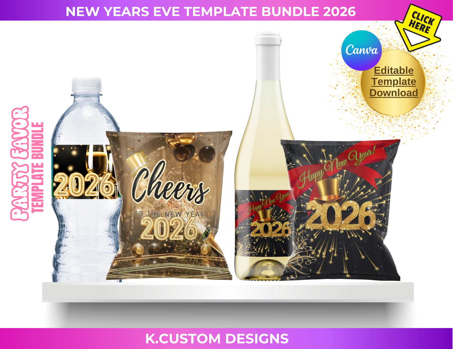 New Year’s Eve 2026 Party Bundle – Digital Templates (Done for You!)