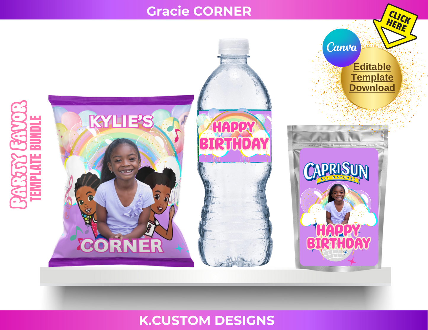 GRACIE RAINBOW TEMPLE BUNDLE (CANVA TEMPLATE)