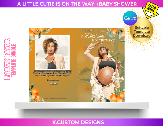 Personalized A Little Cutie is on the Way Booklet (Canva Template)