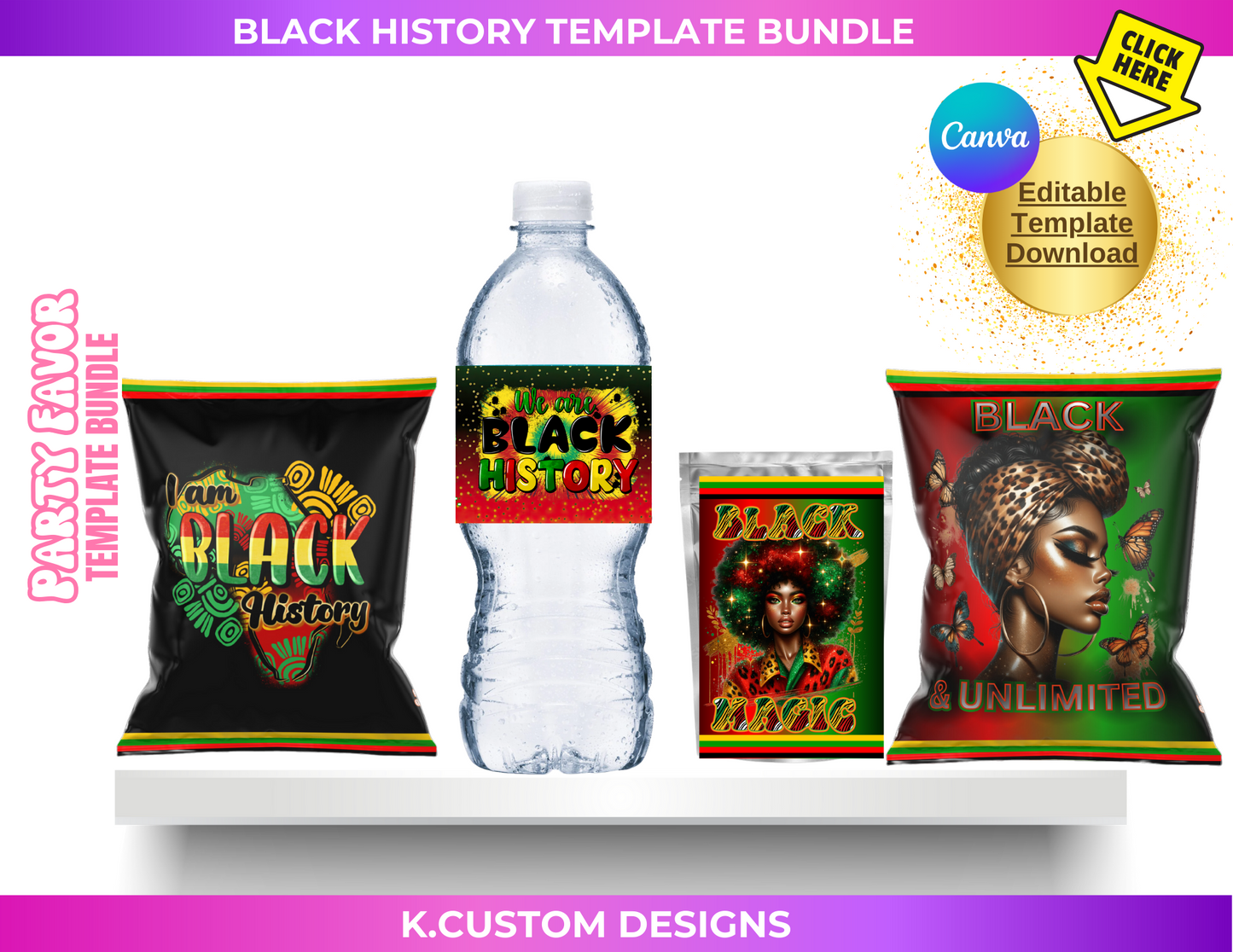 Personalized Black History/Juneteenth Template Bundle (Canva Template)