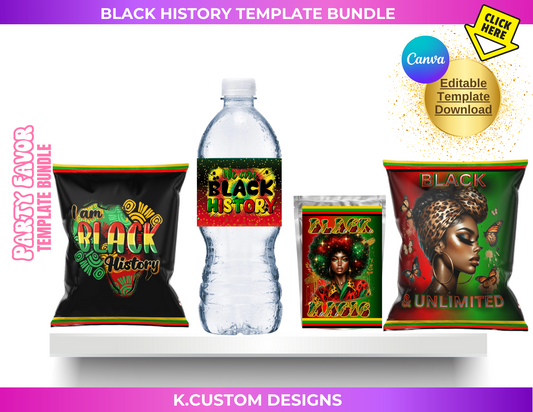 Personalized Black History/Juneteenth Template Bundle (Canva Template)