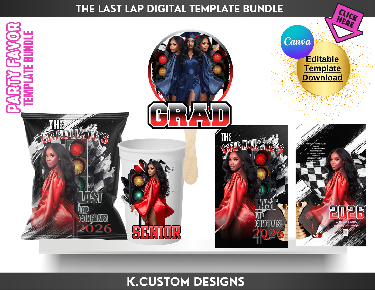 The Last Lap – Limited Customization Pre-Designed Digital Party Template