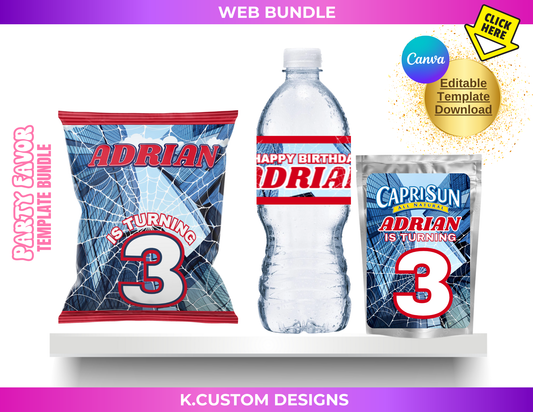 Personalized Spider Web Template Bundle (Canva template)