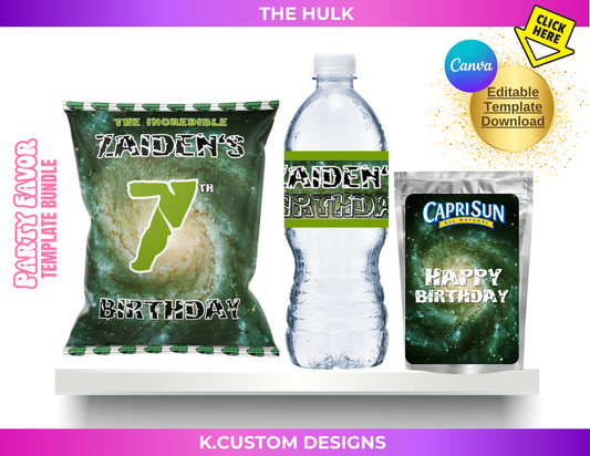 Personalized The Green Superhero Template Bundle (Canva Template)