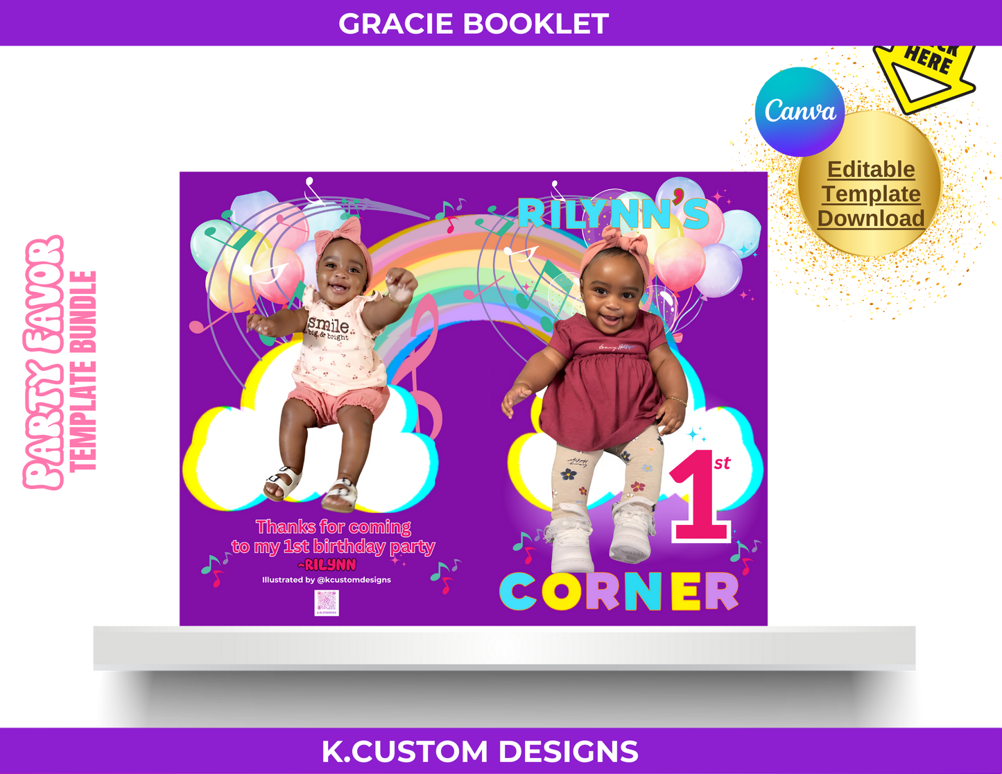 GRACIE RAINBOW TEMPLE BUNDLE (CANVA TEMPLATE)