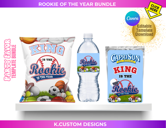 Personalized Rookie of the Year Template Bundle (Canva Template)