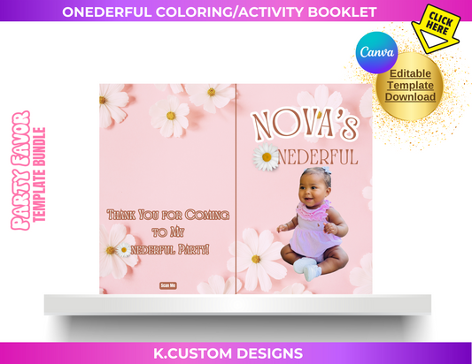 Personalized Onederful Coloring/Activity Booklet (Canva Template)