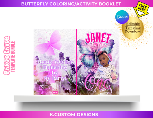 Personalized Butterfly Coloring/Activity Booklet (Canva Template)