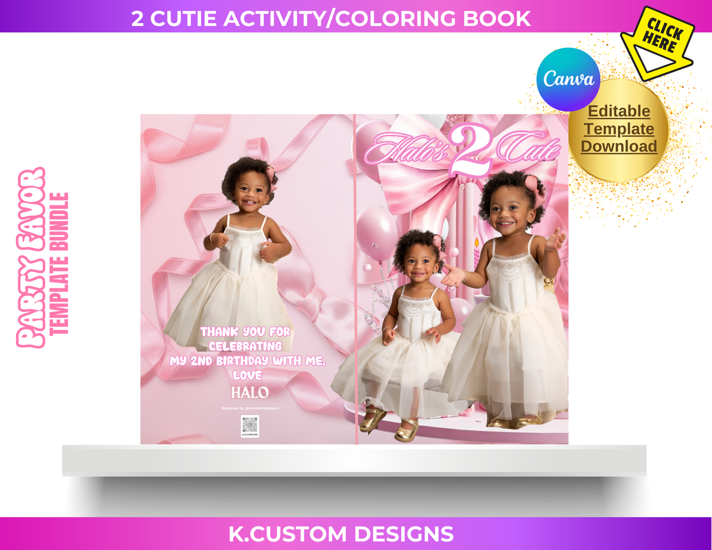 Personalized 2 Cutie Activity/Coloring Book (Canva Template)