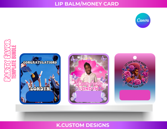 Custom Lip Balm/Money Cards