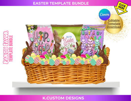 Personalized Easter Template Bundle (Canva Template)