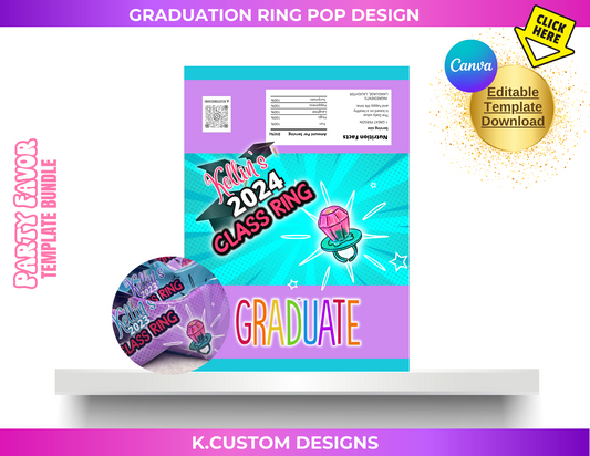 Personalized Ring Pop Template Bundle (Canva Template)