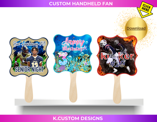 Digital Custom Hand Fans (Canva Editable)