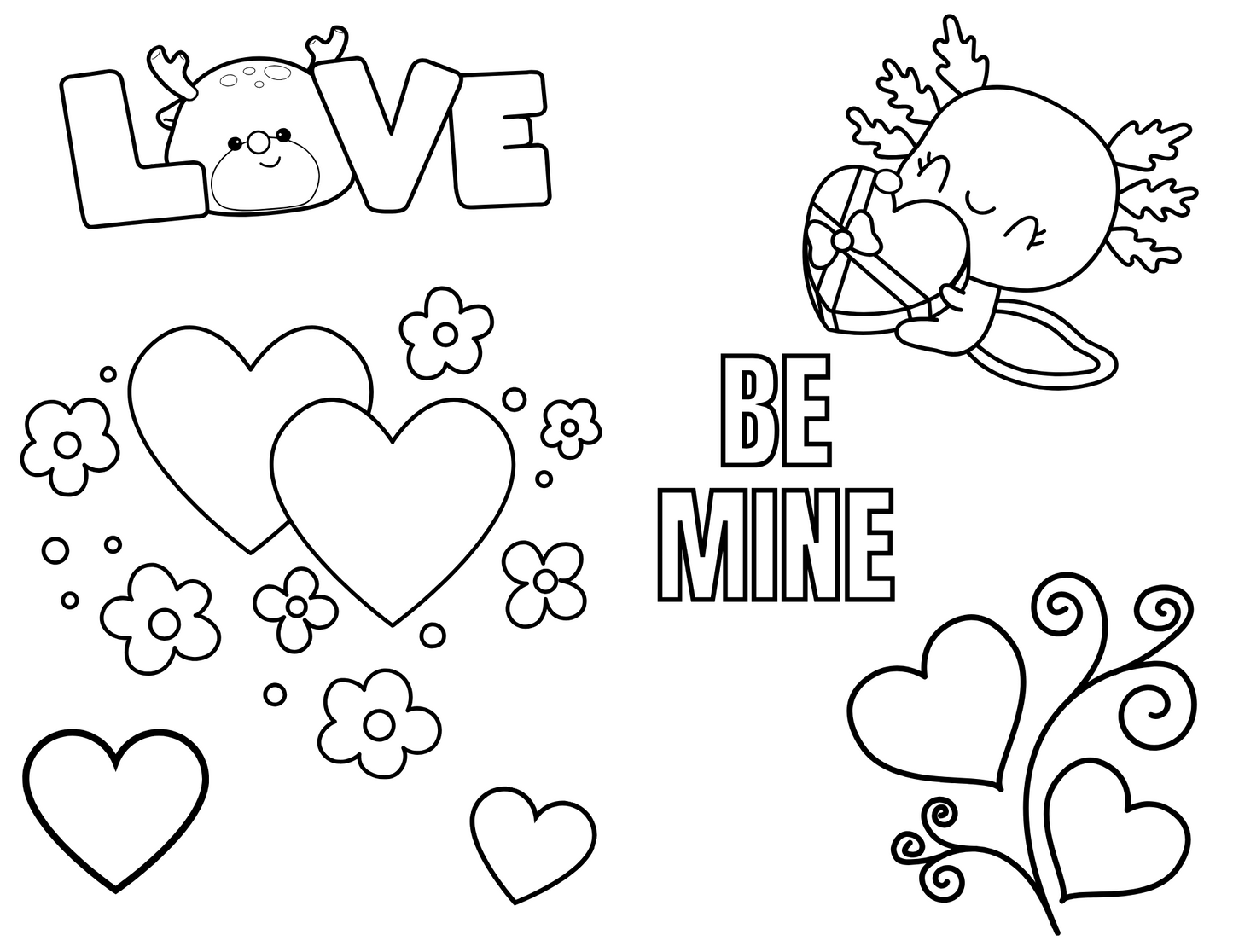 Personalized Valentine's Day Coloring/Activity Booklet (Canva Template)